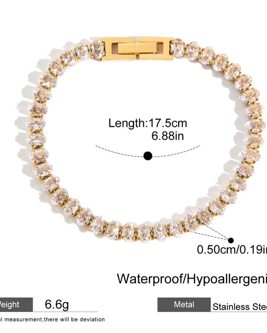 Melinda 18K Gold Plated Tennis Bracelet for Women