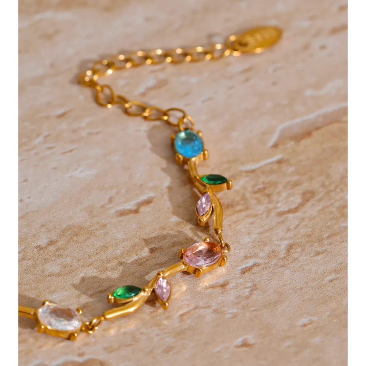 Multi-Color Gemstone Tulip Bracelet